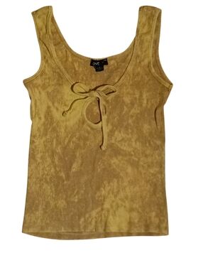 Love Mustard Tie-Front Velvet Tank